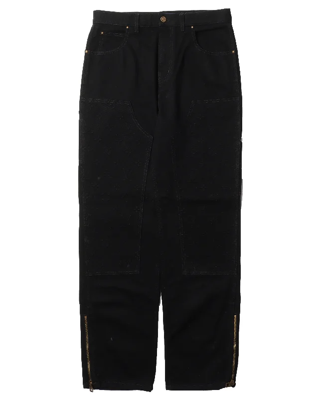 Monogram Double Knee Carpenter Pant Formal Stretch Pants