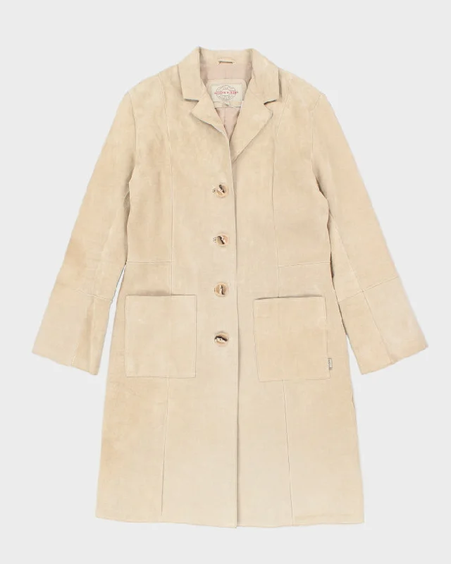 Vintage Scotts Suede Long Jacket - S Hooded Jacket Caped Jacket Shawl Collar Jacket