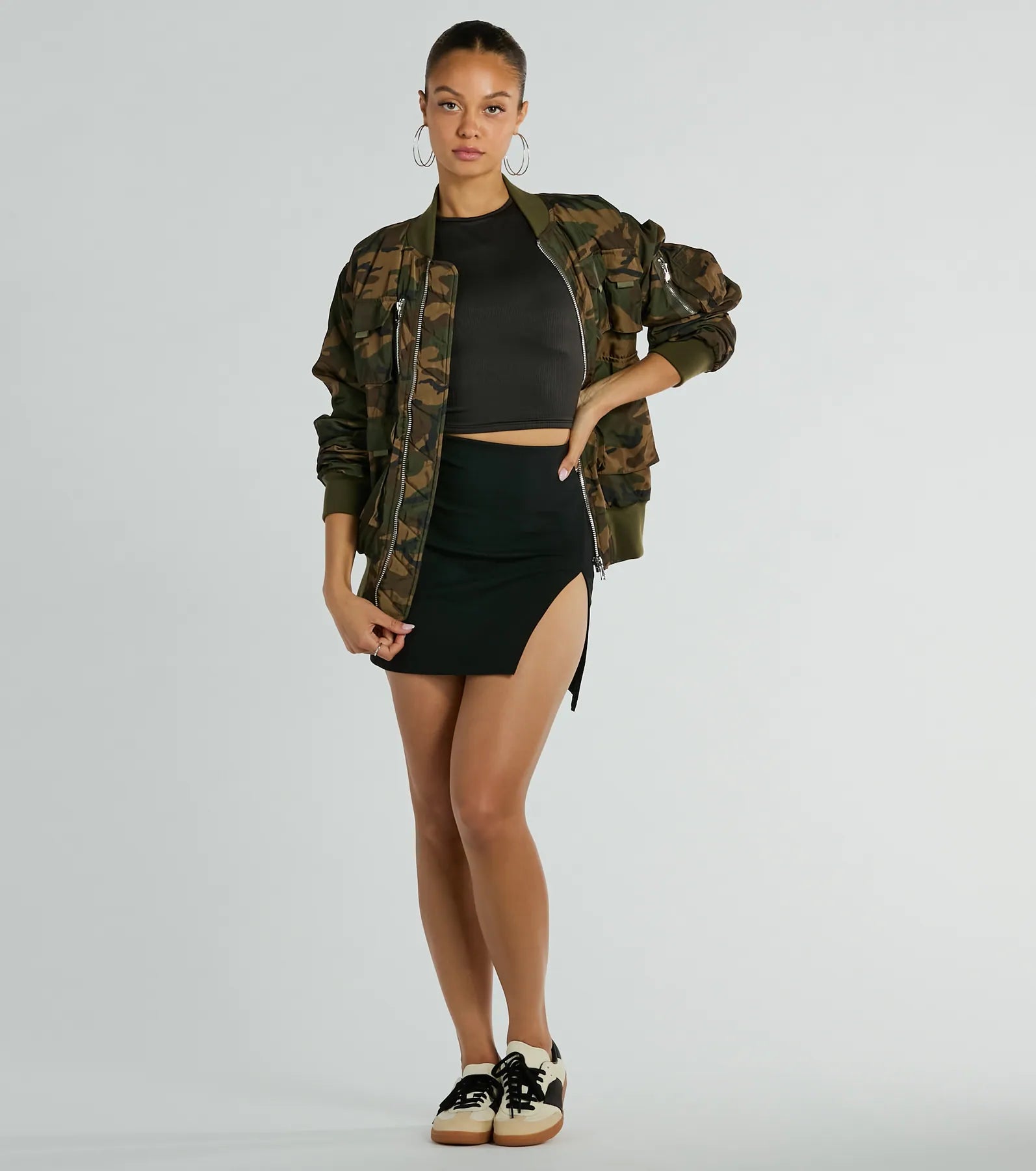 Classy And Chic Slit Ponte Mini Skirt denim skirt durable