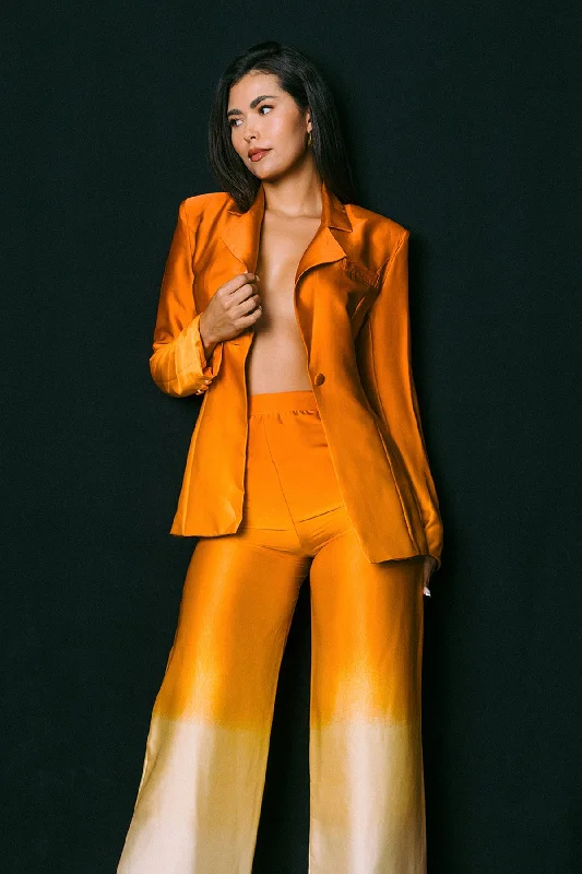 Ombre Jacket Pant Set Trendy Velvet Pants