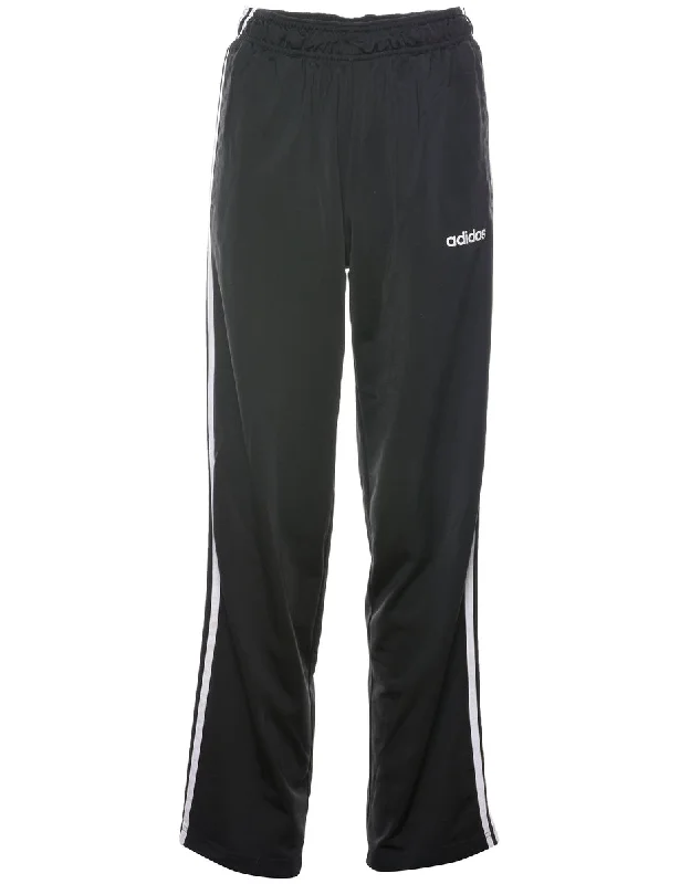 Adidas Black & White Contrast Track Pants - W26 L32 Casual Wide Pants