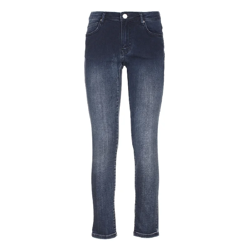 Maison Espin Chic Blue Skinny Sweat Pants for Everyday Elegance Formal Linen Trousers