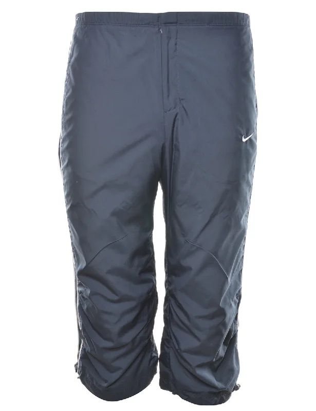 Adidas Navy Cropped Track Pants - W28 L19 Comfortable Denim Leggings