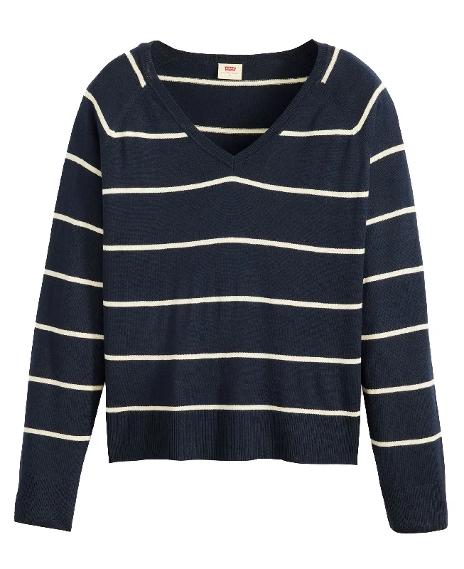 Petal V-Neck Sweater - Stephanie Stripe Navy Blazer Blue Chenille Fabric Brocade Fabric Lace Fabric Petal V-Neck Sweater - Stephanie Stripe Navy Blazer Blue Chenille Fabric Brocade Fabric Lace Fabric