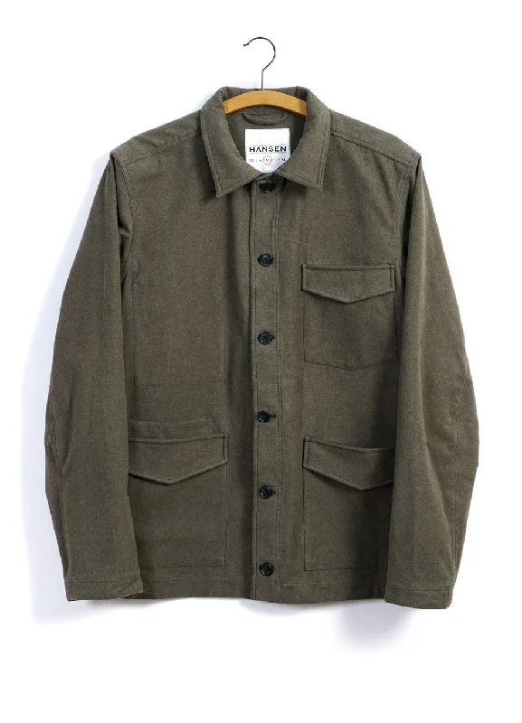 ANDERS | Work Jacket | Taupe Hoodie Zip-Up Jacket Button-Up Jacket