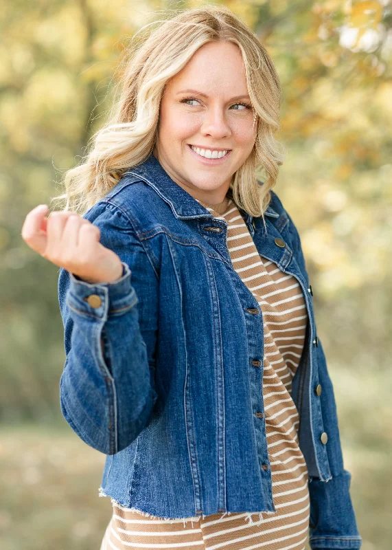 Kut from the Kloth® Shaya Crop Denim Jacket Snapped Jacket Toggled Jacket Drawstring Jacket Kut from the Kloth® Shaya Crop Denim Jacket Snapped Jacket Toggled Jacket Drawstring Jacket