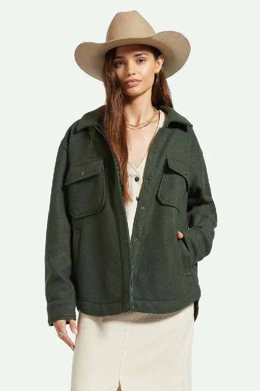 Durham Shirt Jacket - Deep Forest Knit Jacket Woven Jacket Fleece Jacket