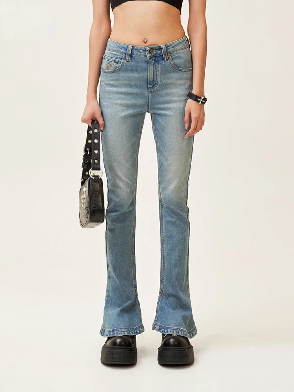 Compass High-waisted Stretch Denim Pants Soft Stretch Leggings