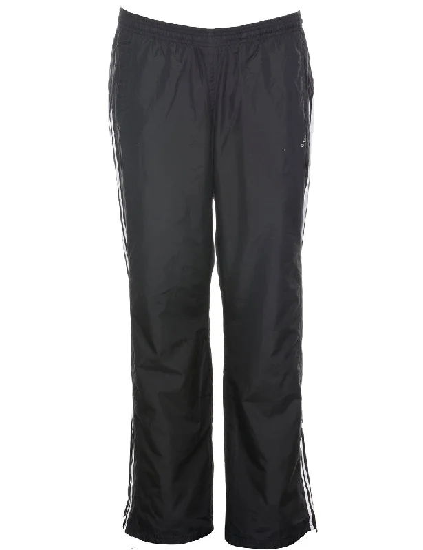 Adidas Black & White Track Pants - W34 L31 High-Waist Yoga Pants