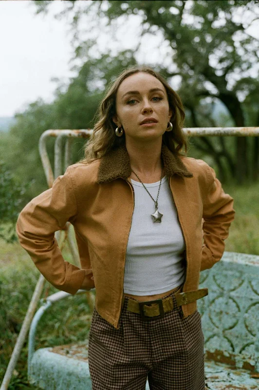 Mechanics Women's Garage Zip Jacket - Tobacco Brown Collared Jacket Crew Neck Jacket Turtle Neck Jacket Mechanics Women's Garage Zip Jacket - Tobacco Brown Collared Jacket Crew Neck Jacket Turtle Neck Jacket