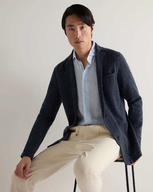 Men's Marlborough Fine Gauge Cashmere Jacket Indigo Blue Wool Jacket Cashmere Jacket Tweed Jacket Men's Marlborough Fine Gauge Cashmere Jacket Indigo Blue Wool Jacket Cashmere Jacket Tweed Jacket