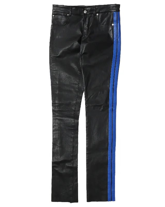Sample Leather Blue Stripped Pants Stylish Harem Pants
