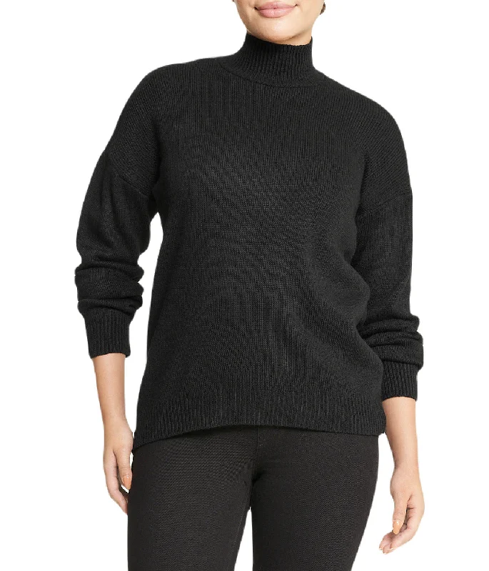 Mock Neck Sweater Ribbed Striped Patterned
