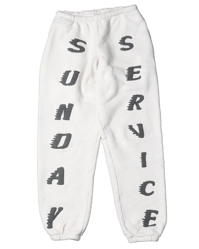 White Sunday Service Sweat Pants Soft Stretch Leggings