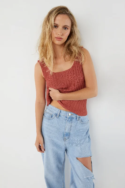 RIBBED SWEATER TANK Faux Fur Fabric Real Fur Fabric Shearling Fabric