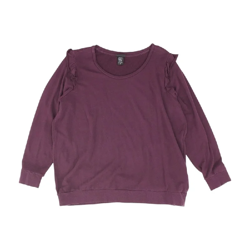 Purple Solid Crewneck Sweater Wool Sweater Cotton Sweater Cashmere Sweater