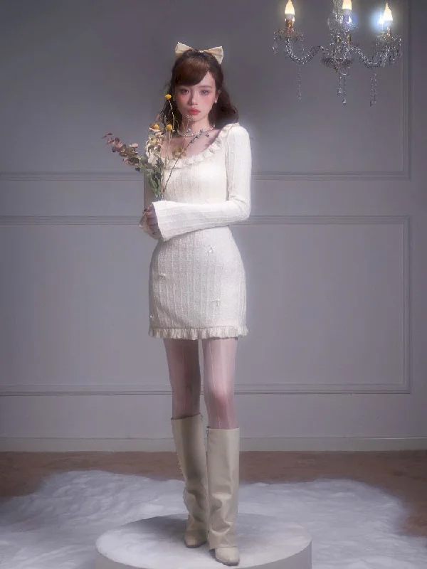 Warm thickened knitted skirt【s0000005340】 silk skirt sleek