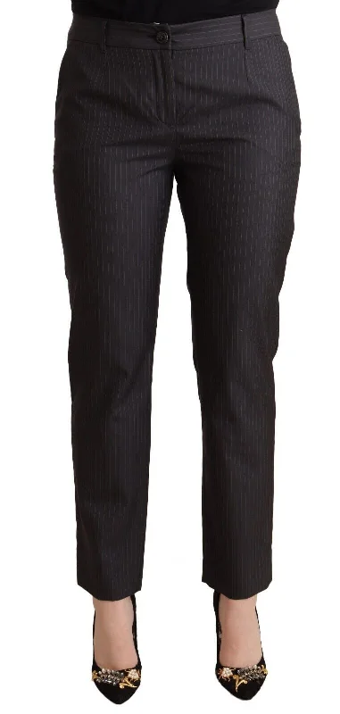 Dolce & Gabbana Elegant Tailored Virgin Wool and Silk Pants Casual Skinny Fit Pants