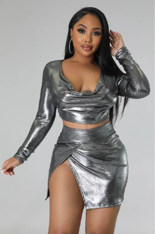 On His Mind Skirt Set velvet skirt plush