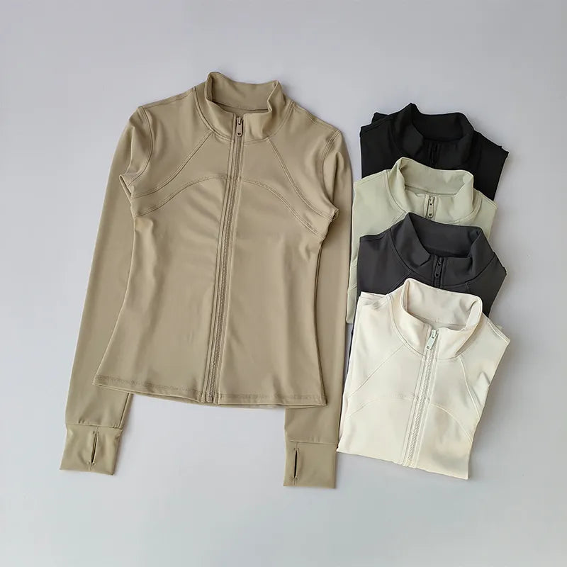 Yoga Suit Women's High-end Standing Collar Long Sleeved Sports Jacket Running Training Fitness Top Windproof Running Suit Mesh Jacket Canvas Jacket Denim Jacket Yoga Suit Women's High-end Standing Collar Long Sleeved Sports Jacket Running Training Fitness Top Windproof Running Suit Mesh Jacket Canvas Jacket Denim Jacket