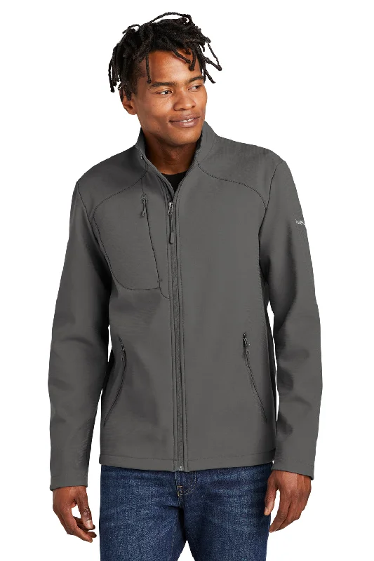 Eddie Bauer Mens Water Resistant Stretch Full Zip Soft Shell Jacket - Iron Gate Grey Denim Jacket Leather Jacket Suede Jacket