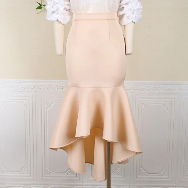 Ruffles Irregular Mermaid Bodycon Party Skirts For Ladies wool skirt sturdy