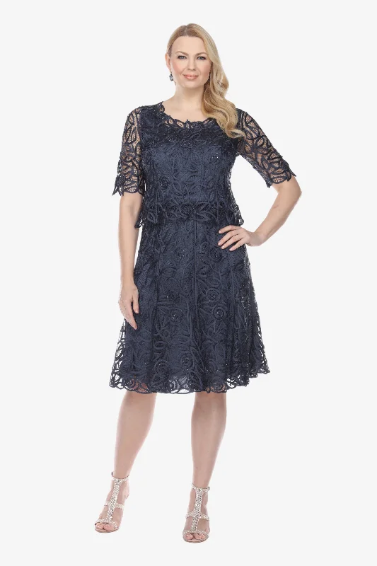 Soulmates C9128 Hand Crocheted Silk Lace Garden Party Top with Skirt Set velvet skirt luxurious