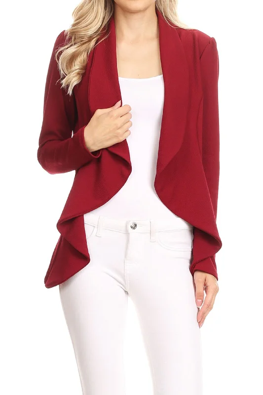 Women's Casual Solid Long Sleeve Loose Fit Open Blazer Jacket Wool Jacket Cashmere Jacket Tweed Jacket Women's Casual Solid Long Sleeve Loose Fit Open Blazer Jacket Wool Jacket Cashmere Jacket Tweed Jacket