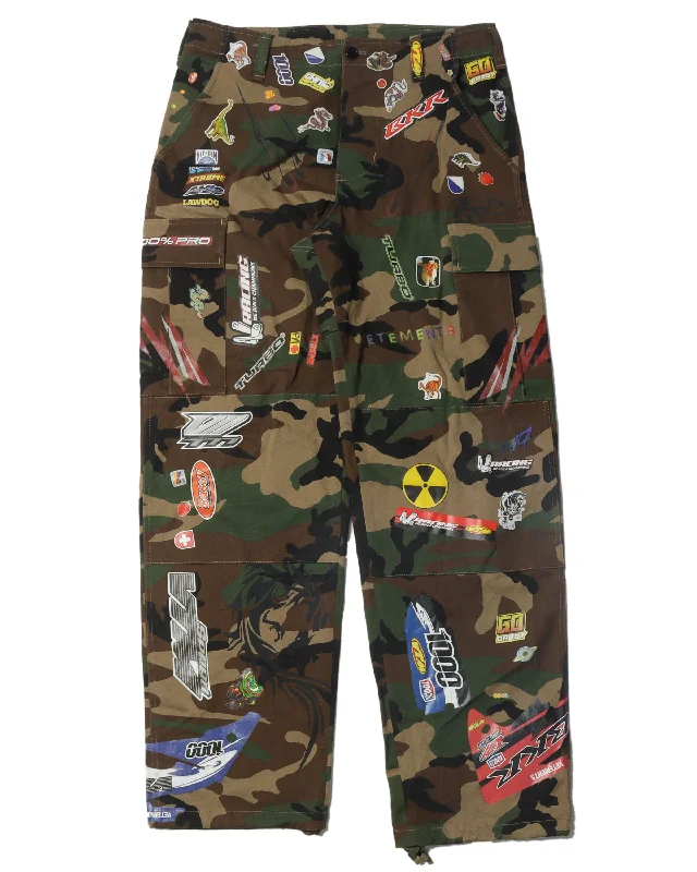 FW18 Camouflage Sticker Cargo Pants Comfortable Pleated Pants
