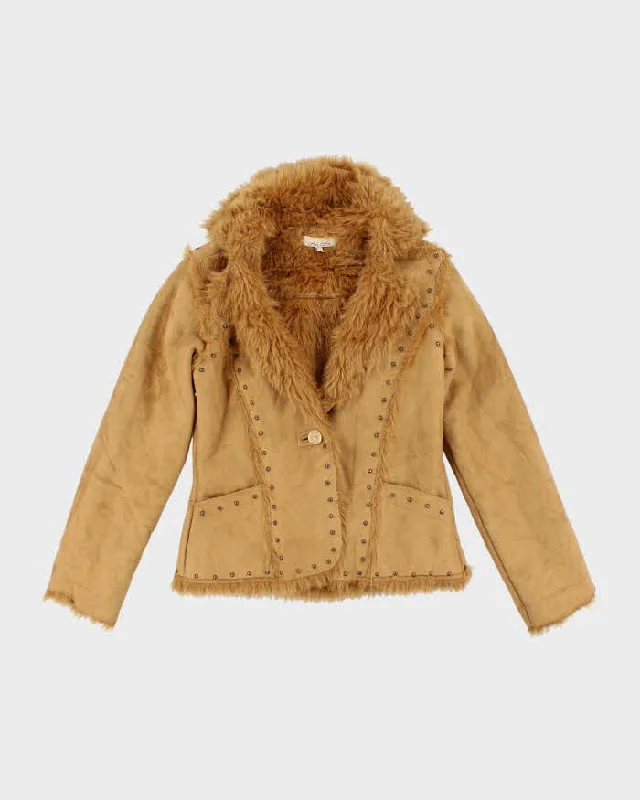 Vintage Y2k 00s Au Leiu Faux Suede Fur Lined Studded Jacket - S Knit Jacket Woven Jacket Fleece Jacket Vintage Y2k 00s Au Leiu Faux Suede Fur Lined Studded Jacket - S Knit Jacket Woven Jacket Fleece Jacket