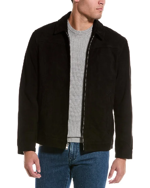 Slate & Stone Suede Racer Jacket Cotton Fabric Linen Fabric Terry Fabric