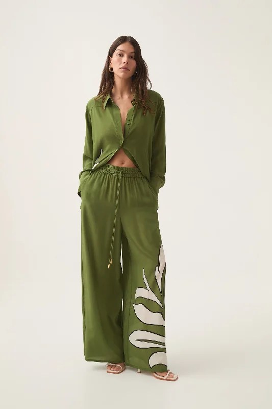 Planetary Silk Drawcord Pant Formal Linen Trousers