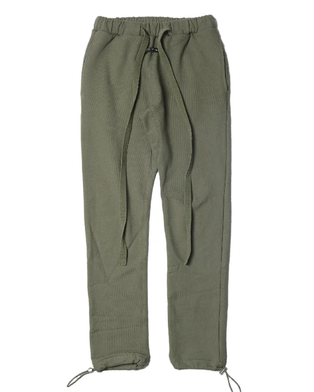 Olive Sweat Pants Chic Wool Trousers