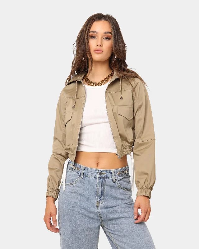 XXIII Women's Mariah Cropped Jacket Beige Notch Collar Jacket Peter Pan Collar Jacket Cowl Neck Jacket XXIII Women's Mariah Cropped Jacket Beige Notch Collar Jacket Peter Pan Collar Jacket Cowl Neck Jacket