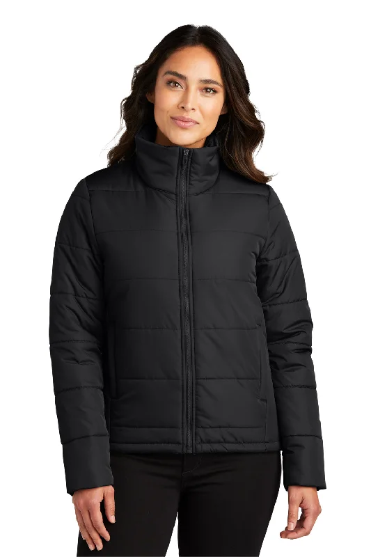 Port Authority Womens Water Resistant Full Zip Puffer Jacket - Deep Black Nylon Jacket Polyester Jacket Spandex Jacket Port Authority Womens Water Resistant Full Zip Puffer Jacket - Deep Black Nylon Jacket Polyester Jacket Spandex Jacket