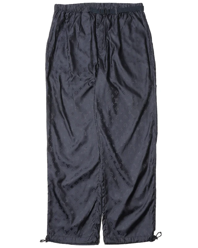 Adjustable Nylon Monogram Pants Casual Wide Pants