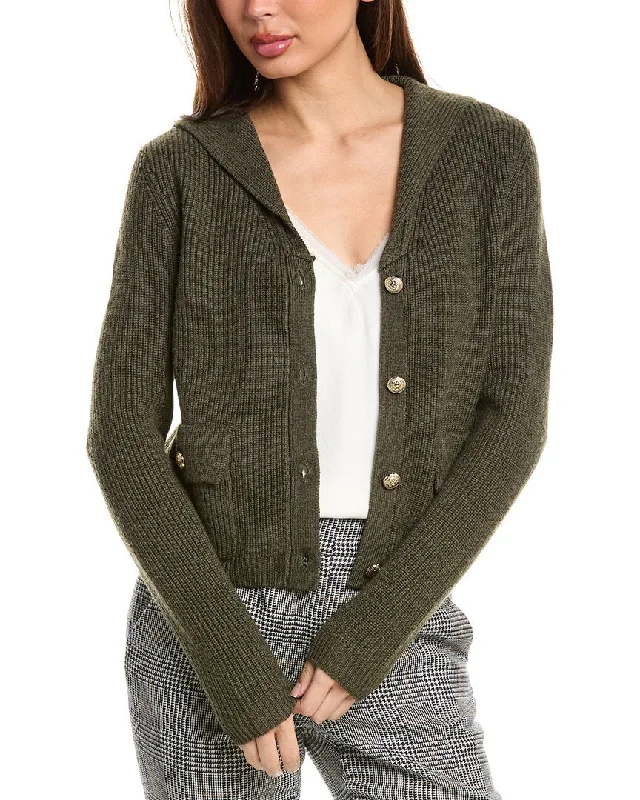 Bruno Magli Sailor Collar Wool Jacket Satin Jacket Silk Jacket Chiffon Jacket