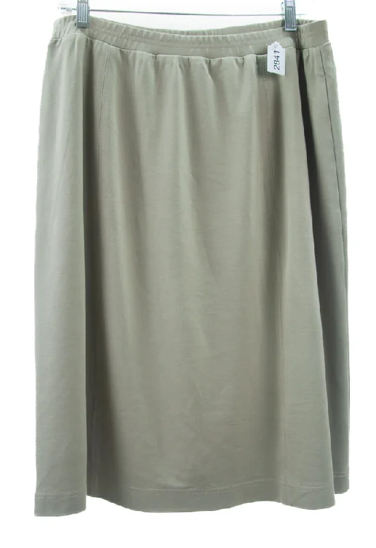 #2841 Sale Rack Item / Casual Knit Skirt / Misses XL / Khaki cashmere skirt plush