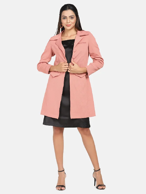 Longline Stretch Jacket- Peach Corduroy Jacket Velvet Jacket Brocade Jacket