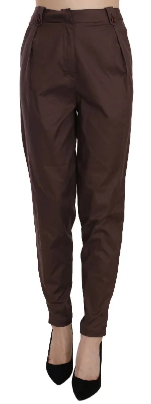 Just Cavalli High Waist Tapered Chic Formal Pants Chic Wool Trousers