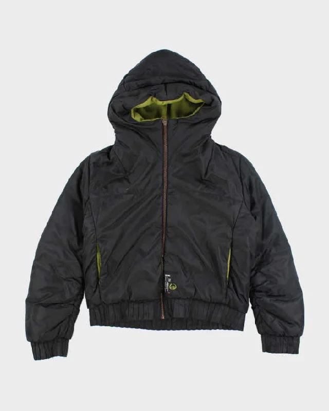 Vintage Y2K Women's Diesel Cropped Hooded Puffer Jacket - M Zip Front Button Front Snap Front