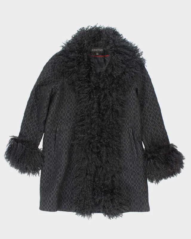 Vintage Donatella Wool & Faux Fur Jacket - M Belted Jacket Elasticated Jacket Padded Jacket Vintage Donatella Wool & Faux Fur Jacket - M Belted Jacket Elasticated Jacket Padded Jacket