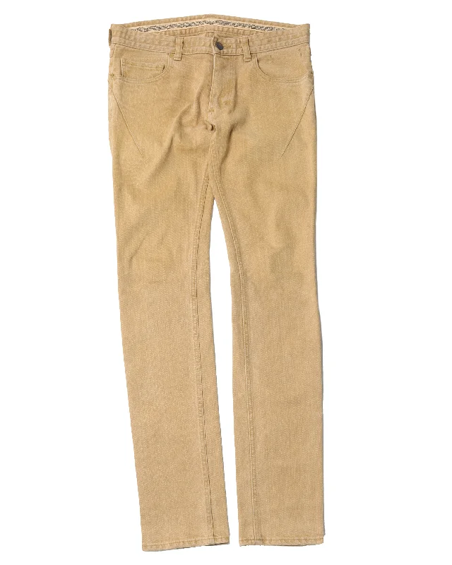 Tan Denim Pants Casual Skinny Fit Pants