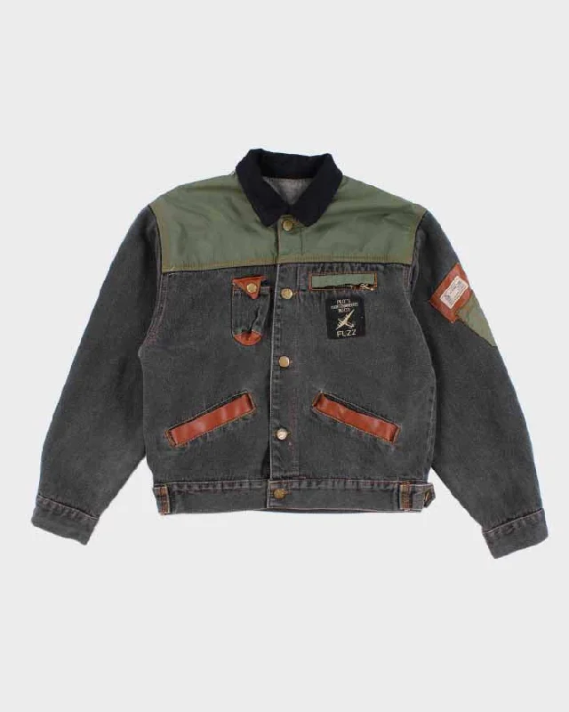 Vintage Woman's Cropped Leather trimmed Pilots Jacket - M Fleece Jacket Down Jacket Parka Vintage Woman's Cropped Leather trimmed Pilots Jacket - M Fleece Jacket Down Jacket Parka
