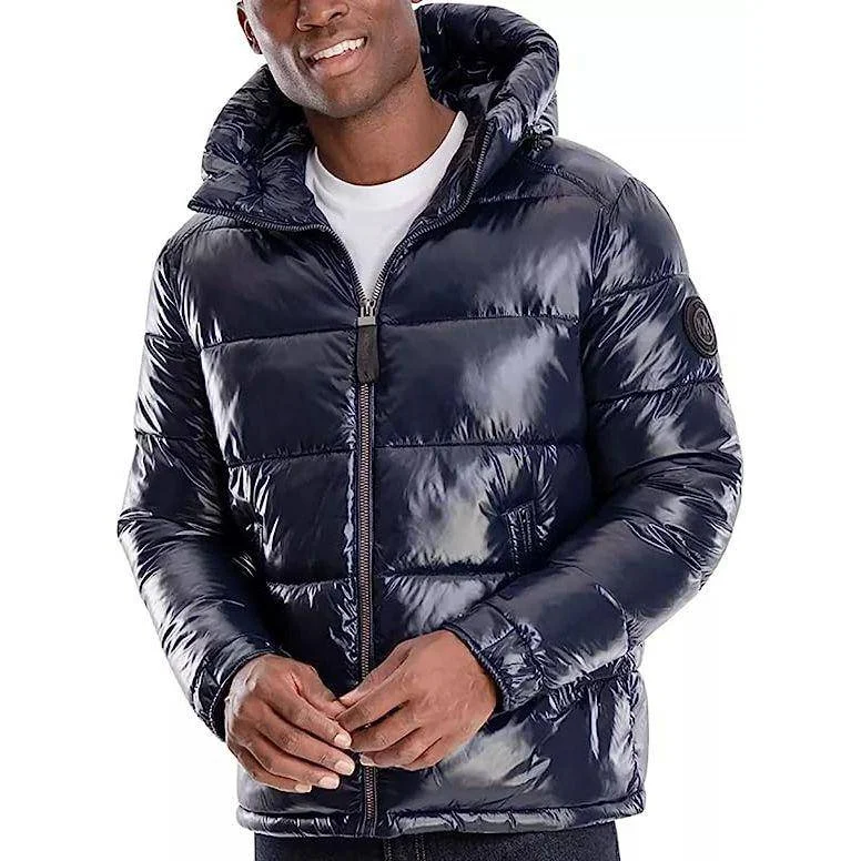 Michael Kors Men's Puffer Jacket Zip Front Button Front Snap Front