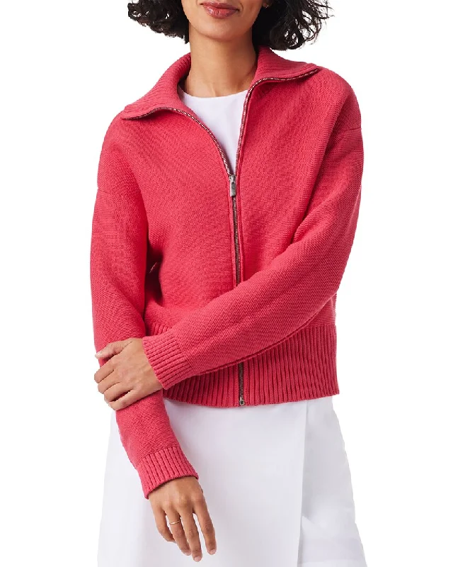 NIC+ZOE Zip Front Sweater Jacket Terry Blend Velvet Blend Canvas Blend