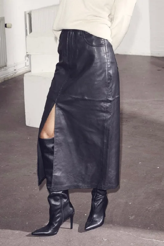 Phoebe Leather Skirt velvet skirt sumptuous