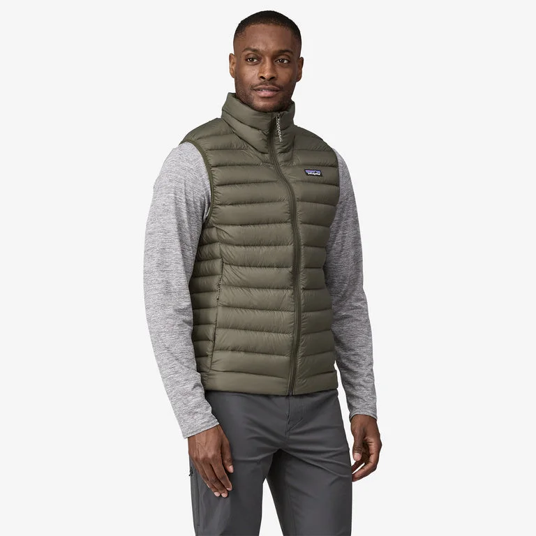 Patagonia Men's Down Sweater™ Vest - Pine Needle Green Ribbed Striped Patterned