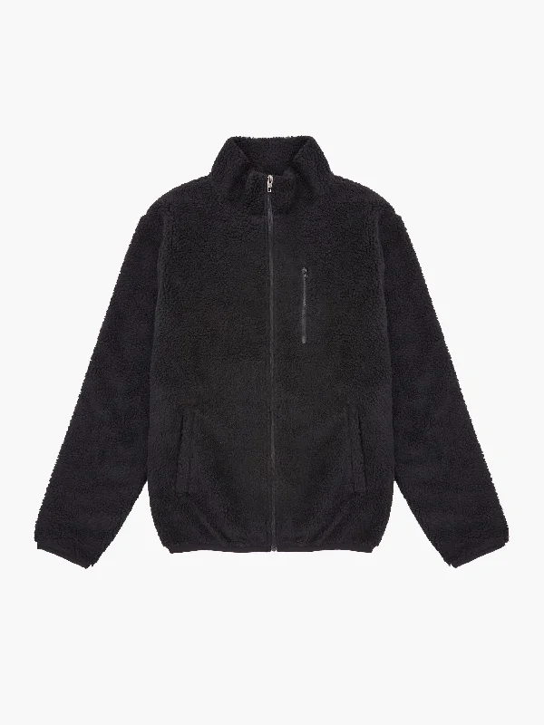 Borg Funnel Neck Zip Up Jacket Fleece Jacket Down Jacket Parka