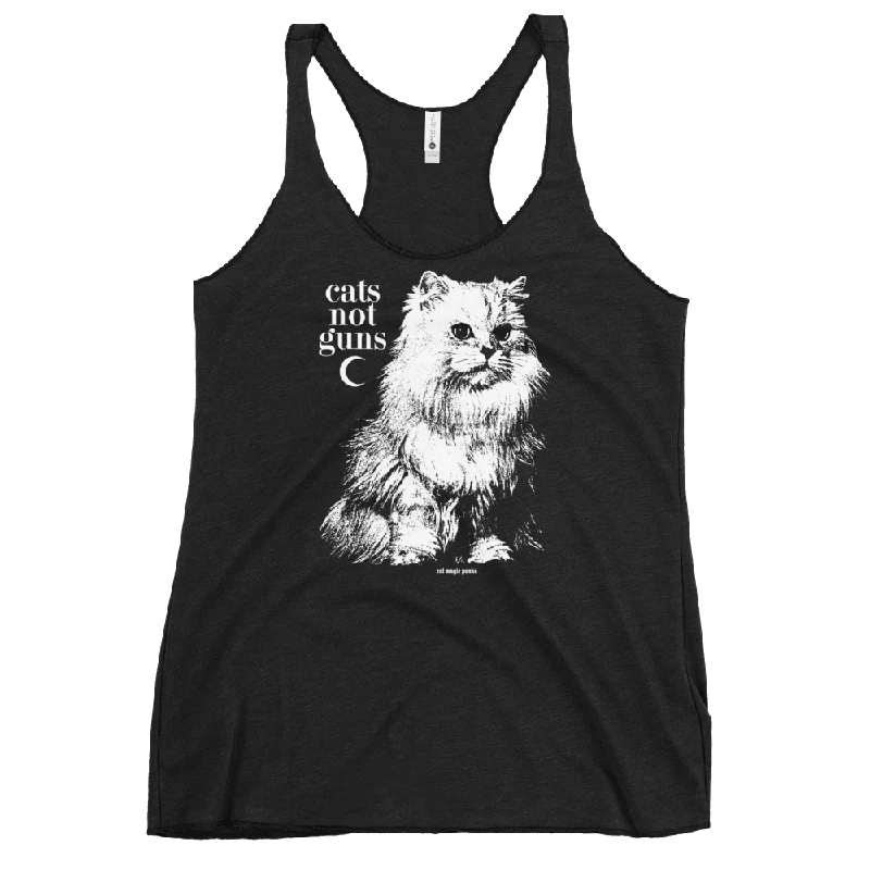 CATS NOT GUNS Women's Racerback Tank